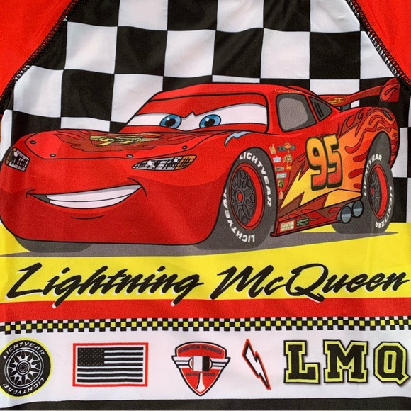 New! Lightning McQueen Cars Swim Top, 3T - Picture 2 of 6
